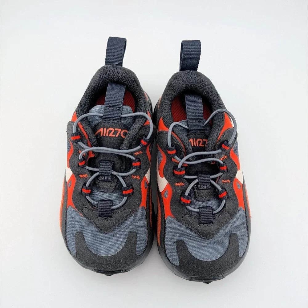 Nike Air Max 270 Baby Toddler 5C React Gray Orange Shoes CD2654-006